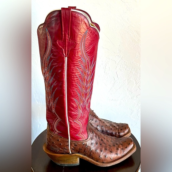 Rios of Mercedes 7.5 C Brown Ostrich  Red tops - Picture 1 of 11